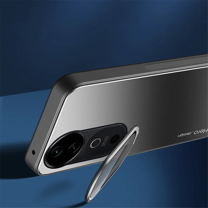For vivo S19 5G Case with Lens Kickstand Shockproof PC+TPU Phone Cover - Black - 4