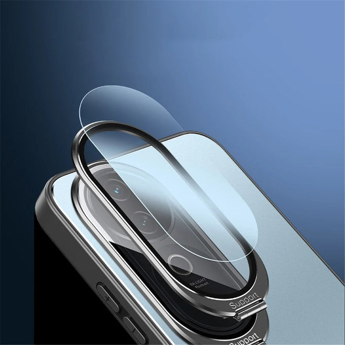 For vivo S19 5G Case with Lens Kickstand Shockproof PC+TPU Phone Cover - Black - 6