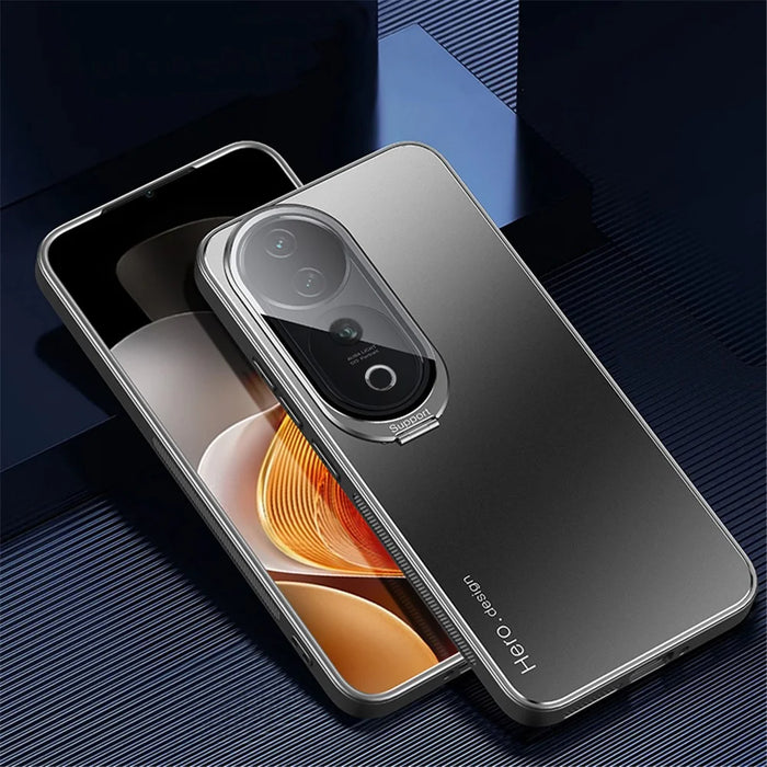 For vivo S19 Pro 5G Case with Lens Kickstand Shockproof PC+TPU Phone Cover - Black - 2