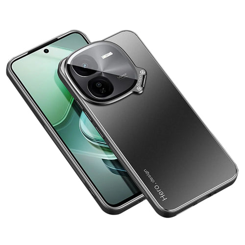 For vivo iQOO Z9x 5G Case with Lens Kickstand Shockproof PC+TPU Phone Cover - Black - 1