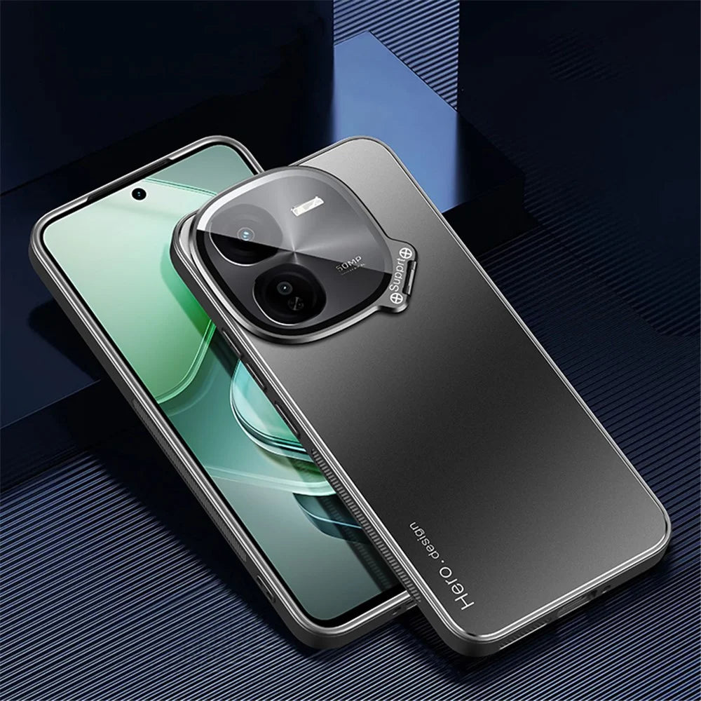 For vivo iQOO Z9x 5G Case with Lens Kickstand Shockproof PC+TPU Phone Cover - Black - 2