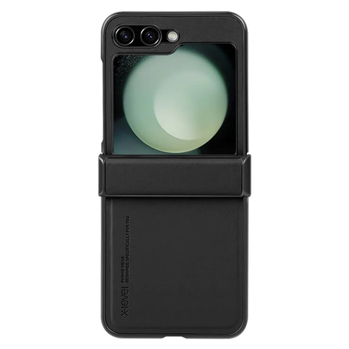 X-LEVEL For Samsung Galaxy Z Flip5 5G Phone Case PU Leather+PC+TPU Cell Phone Cover - Black - 1