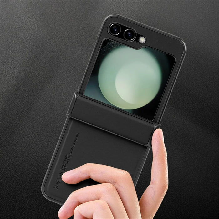 X-LEVEL For Samsung Galaxy Z Flip5 5G Phone Case PU Leather+PC+TPU Cell Phone Cover - Black - 4