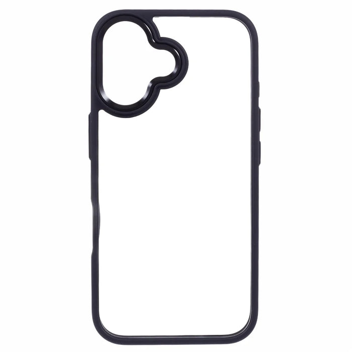For iPhone 16 Cell Phone Cases Drop-Proof Clear Back PC+TPU Cover - Black - 2