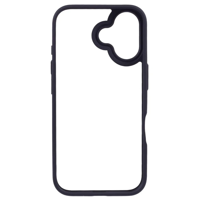 For iPhone 16 Cell Phone Cases Drop-Proof Clear Back PC+TPU Cover - Black - 3