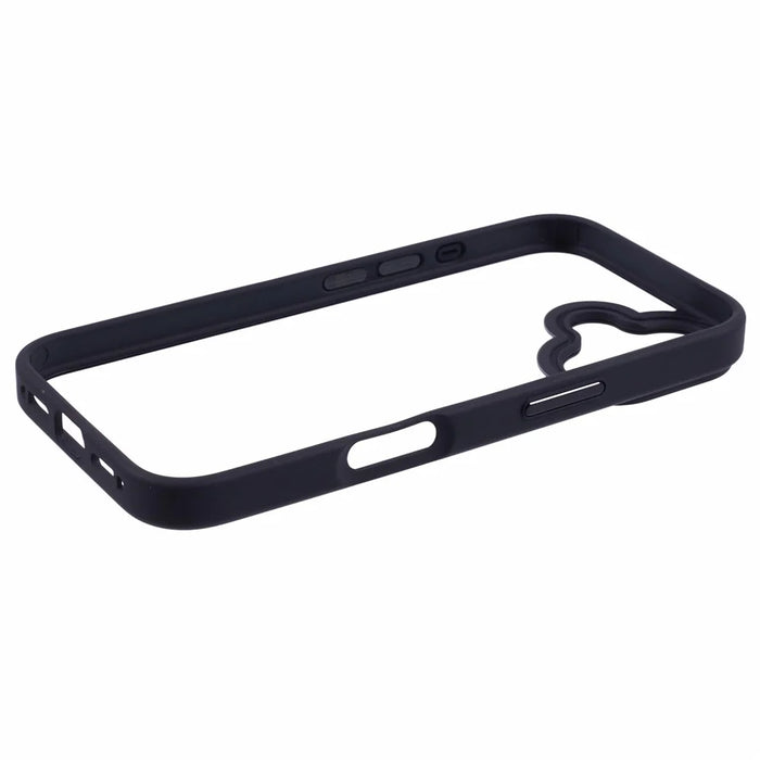 For iPhone 16 Cell Phone Cases Drop-Proof Clear Back PC+TPU Cover - Black - 4