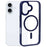 For iPhone 16 Compatible with MagSafe Phone Case Clear PC+TPU Back Cover - Blue - 1