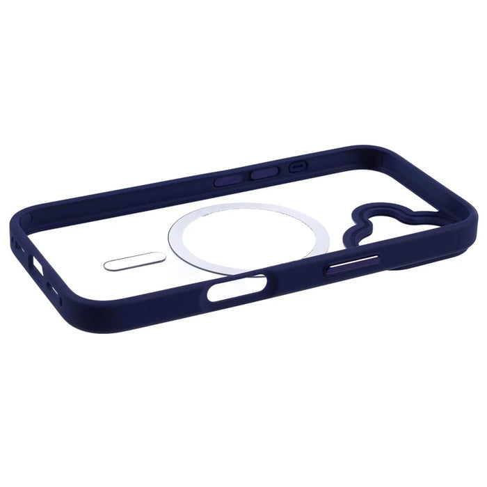 For iPhone 16 Compatible with MagSafe Phone Case Clear PC+TPU Back Cover - Blue - 5