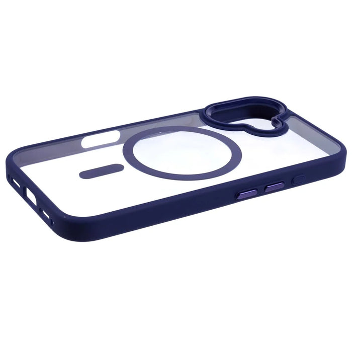For iPhone 16 Compatible with MagSafe Phone Case Clear PC+TPU Back Cover - Blue - 6