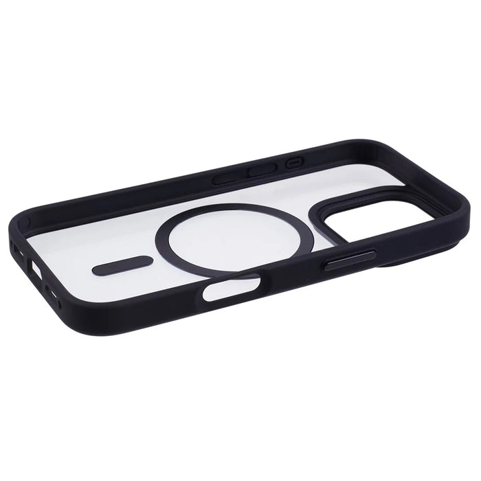 For iPhone 16 Pro Compatible with MagSafe Phone Case Clear PC+TPU Back Cover - Black - 5