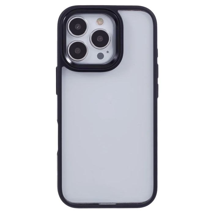For iPhone 16 Pro Cell Phone Cases Shockproof Clear PC+TPU Back Cover - Black - 1