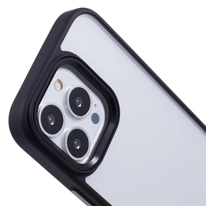 For iPhone 16 Pro Cell Phone Cases Shockproof Clear PC+TPU Back Cover - Black - 6