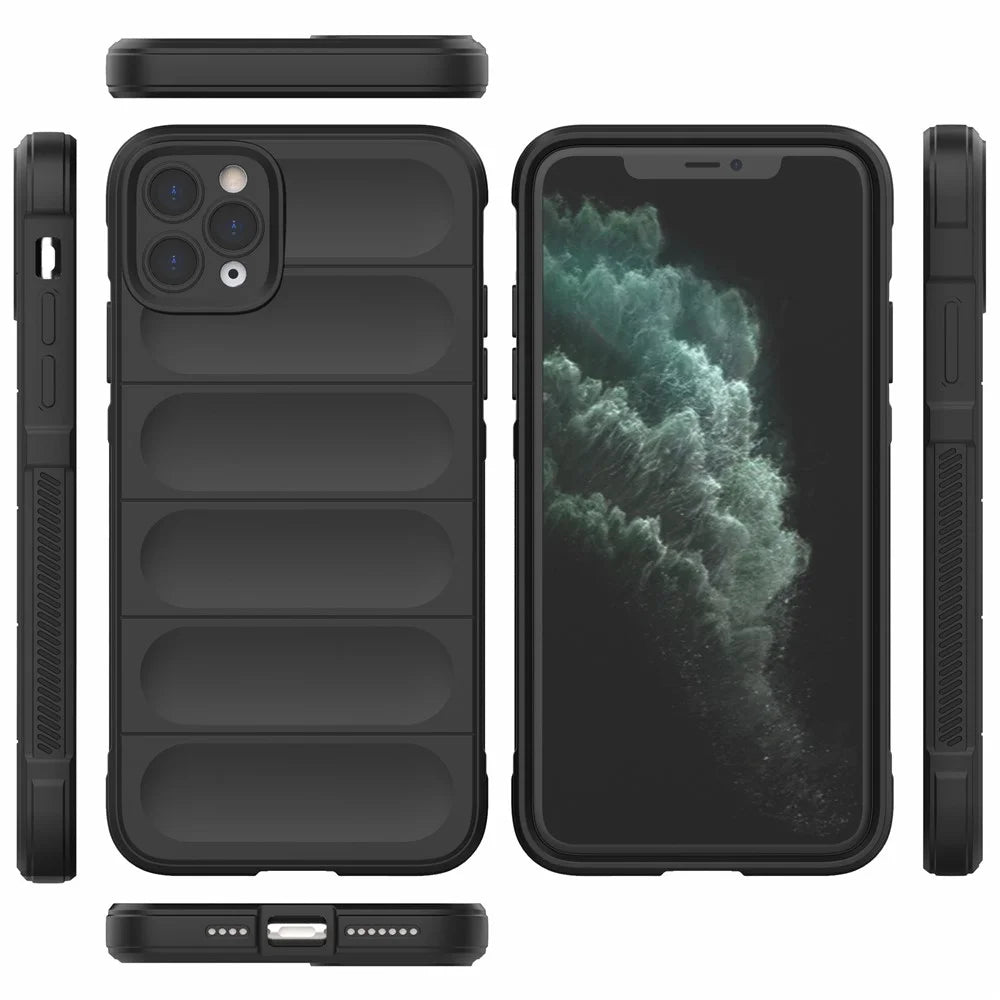 For iPhone 11 Pro Max Case Anti-Drop Flexible TPU Mobile Phone Cover - Black - 7
