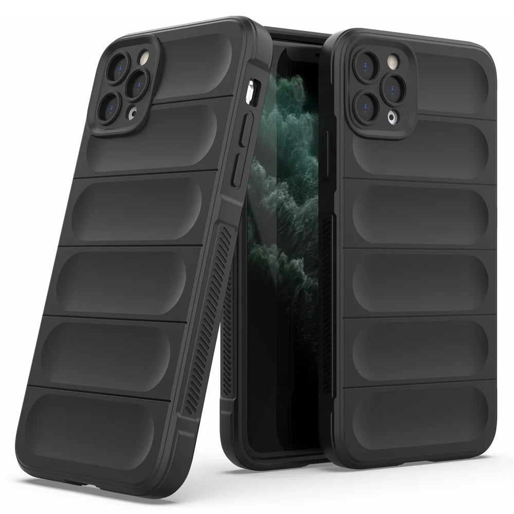 For iPhone 11 Pro Case TPU Rugged Shockproof Protective Phone Cover - Black - 6