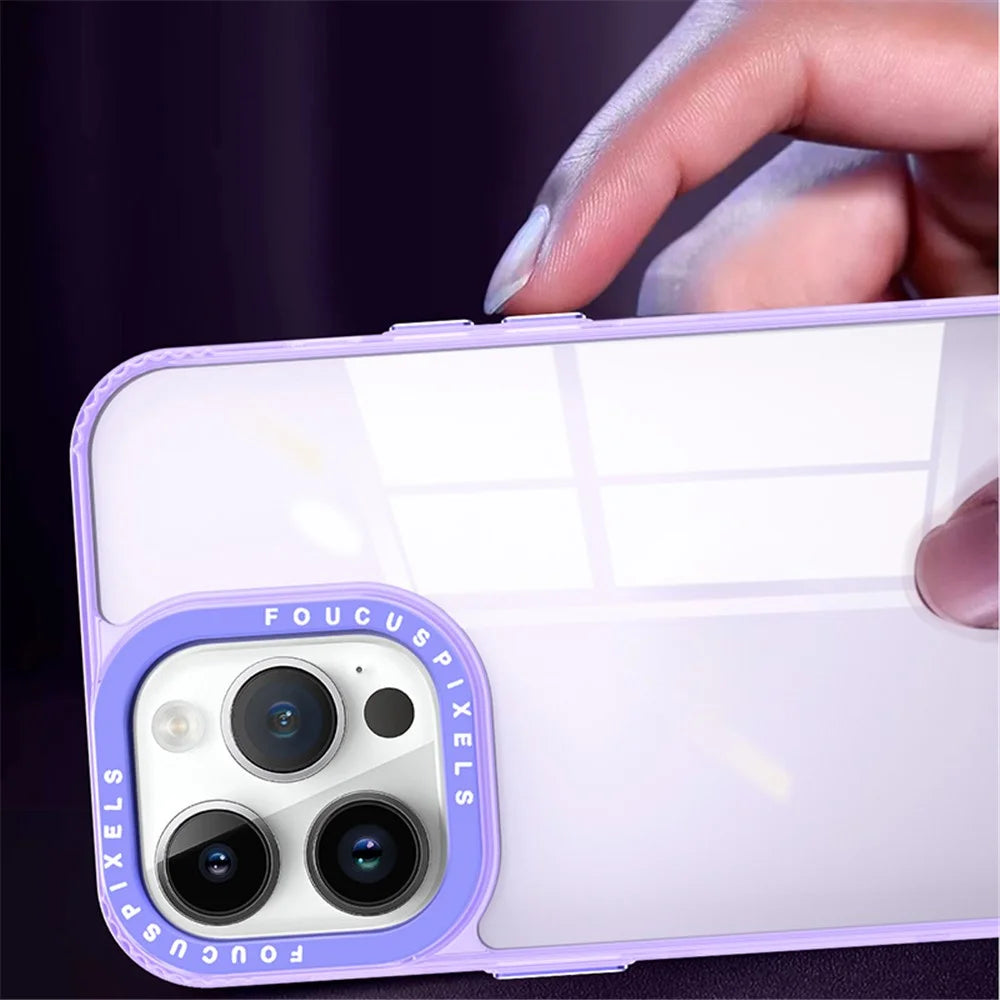 For iPhone 14 Pro Max Case Dual Color TPU Phone Cover Anti-Scratch Clear Back - Dark Purple - 3