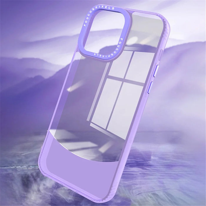 For iPhone 15 Pro Case Dual Color Soft TPU Transparent Back Phone Cover - Dark Purple - 5