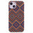 For iPhone 14 Case Water Transfer Printing Luminous Anti-Scratch PC Cell Phone Cover - Plaid - 1