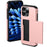 For iPhone 16 Pro Case Hidden Card Holder TPU + PC Phone Cover - Rose Gold - 2