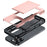 For iPhone 16 Pro Case Hidden Card Holder TPU + PC Phone Cover - Rose Gold - 5