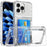 For iPhone 16 Pro Clear Case Kickstand Card Holder PC+TPU Phone Cover - Transparent - 1