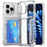 For iPhone 16 Pro Clear Case Kickstand Card Holder PC+TPU Phone Cover - Transparent - 3