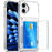 For iPhone 16 Plus Case PC+TPU Clear Phone Cover Card Holder Kickstand - Transparent - 2
