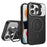 For iPhone 14 Pro Case Lens Frame Kickstand PC+TPU Phone Cover Compatible with MagSafe - Black - 1
