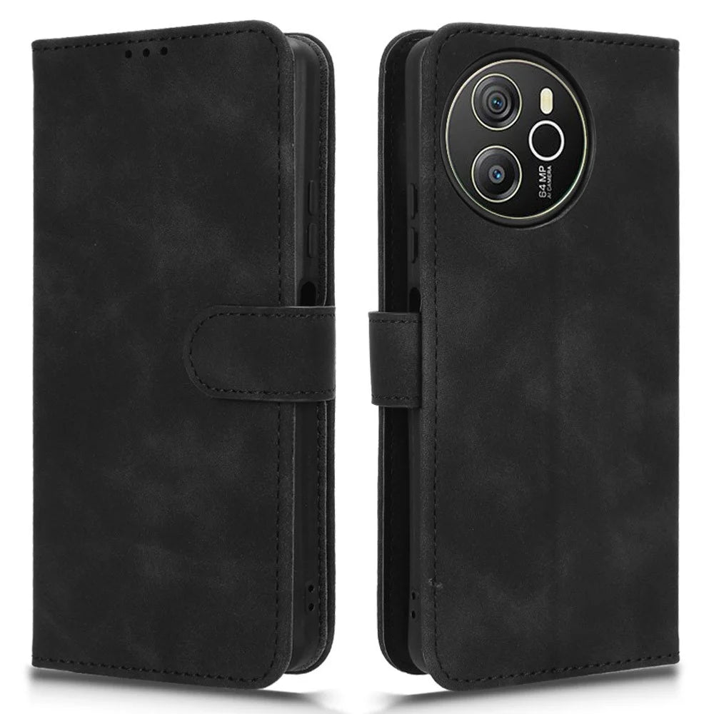 For Blackview Shark 8 Case Scratch-Proof PU Leather Flip Phone Cover - Black - 1