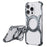 For iPhone 15 Pro Max / 14 Pro Max / 13 Pro Max Case Kickstand Frameless Aluminum Alloy Bumper Phone Cover - Grey - 1