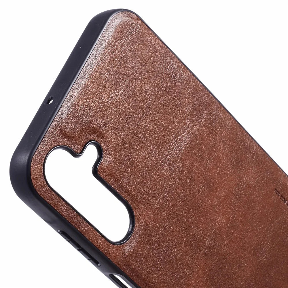 X-LEVEL Bojue-3 Series For Samsung Galaxy A24 4G (162.1 X 77.6 X 8.3mm) Case Leather+TPU+PC Phone Cover - Brown - 6