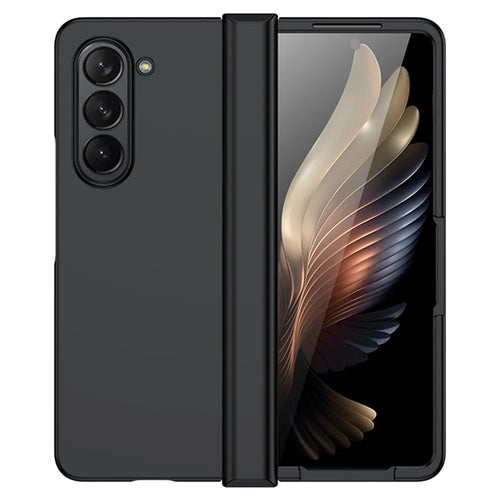 For Samsung Galaxy Z Fold6 5G Case Skin Feel PC Phone Cover with Hinge Protection - Black - 1
