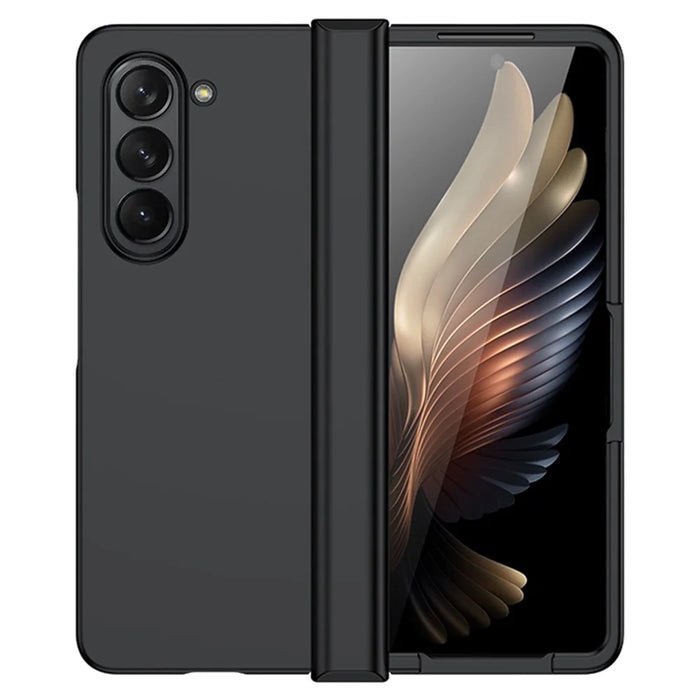 For Samsung Galaxy Z Fold6 5G Case Skin Feel PC Phone Cover with Hinge Protection - Black - 1