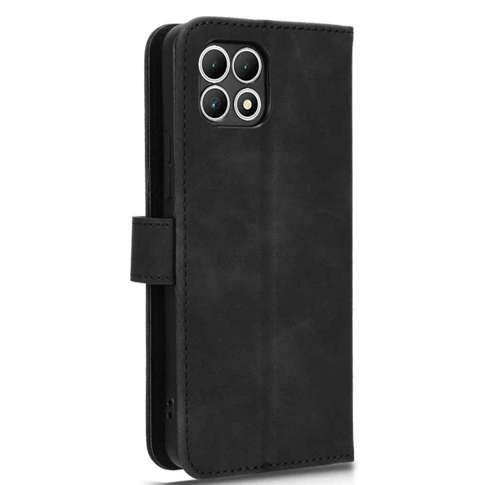 For T-Mobile REVVL 7 / T Phone 2 5G Case Skin Feel Leather Wallet Phone Cover - Black - 5