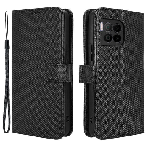 For T-Mobile REVVL 7 Pro / T Phone 2 Pro 5G Case Diamond Texture Leather Phone Cover - Black - 1