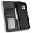 For T-Mobile REVVL 7 Pro / T Phone 2 Pro Case Magnetic Closing Retro Leather Phone Cover - Black - 5