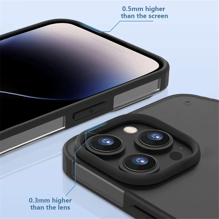 X-LEVEL Phone Case for iPhone 12 Pro Max Matte PC+TPU Mobile Phone Cover - Black - 3
