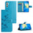 For Samsung Galaxy S24 FE Case Leather Phone Cover Butterfly Flower Pattern - Blue - 4