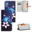 For Samsung Galaxy S24 FE Case Leather Phone Cover Cross Texture Pattern Printing - Blue Flower - 4