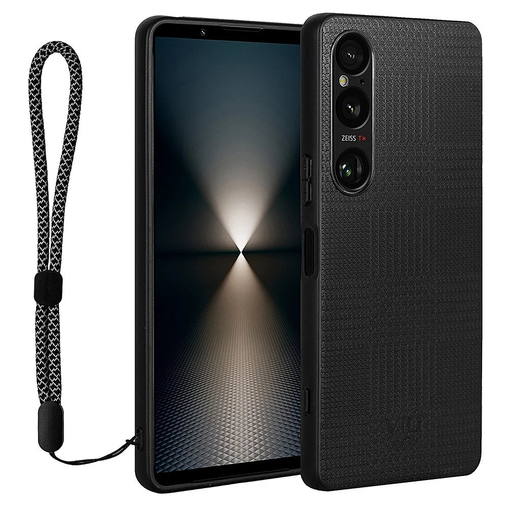 VILI TH Series for Sony Xperia 1 VI Case PU Leather+PC+TPU Cell Phone Cover with Wrist Strap - Black - 2