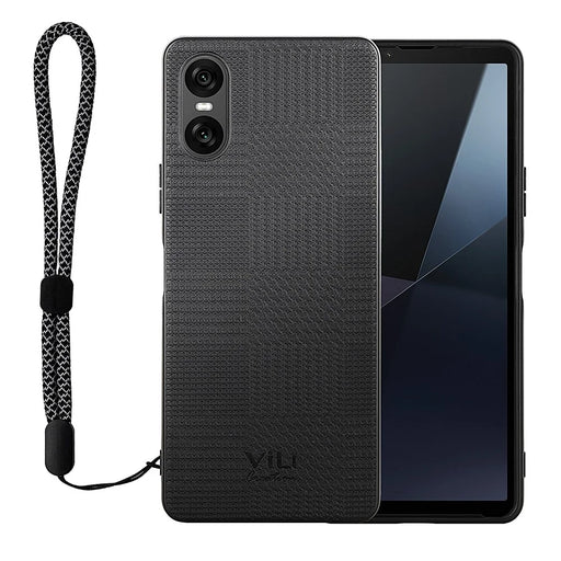 VILI TH Series for Sony Xperia 10 VI Case TPU + PC + Leather Back Cover - Black - 1