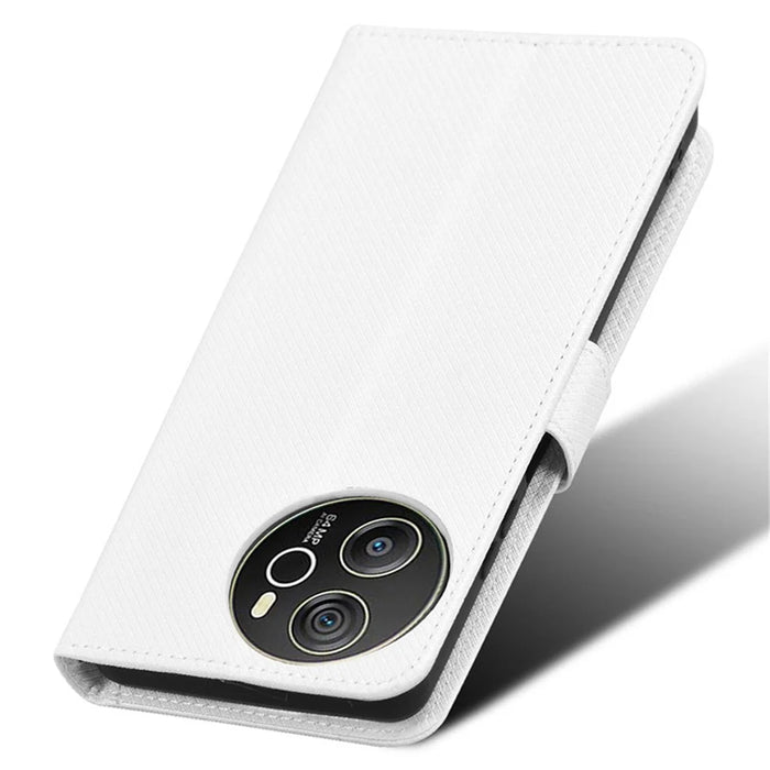 For Blackview Shark 8 / Oscal Tiger 12 Case Diamond Texture Leather Phone Cover Wallet - White - 5