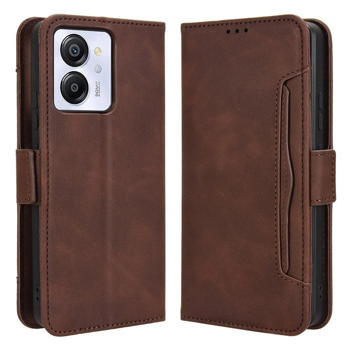 For Blackview Color 8 / Oscal Modern 8 Case Leather Phone Cover Multiple Card Slots Folio Purse - Brown - 1