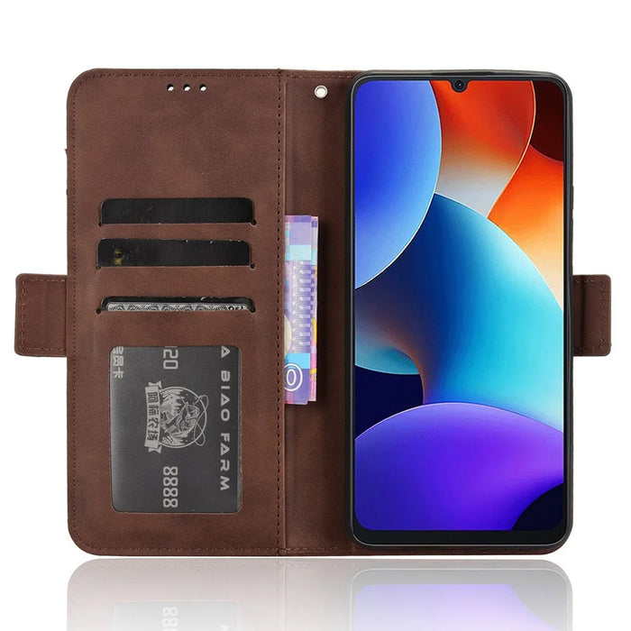 For Blackview Color 8 / Oscal Modern 8 Case Leather Phone Cover Multiple Card Slots Folio Purse - Brown - 3