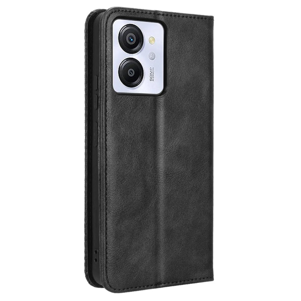 For Blackview Color 8 / Oscal Modern 8 Case Retro Leather Phone Cover Wallet Magnetic Absorption Protection - Black - 7