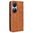 For Oukitel C38 Case Retro Leather Phone Cover Wallet Magnetic Absorption Protection - Brown - 7