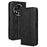 For Oukitel C37 Case Wallet Retro Leather Phone Cover Strong Magnetic Close - Black - 1
