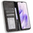 For Oukitel C37 Case Wallet Retro Leather Phone Cover Strong Magnetic Close - Black - 2