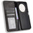 For Oukitel C37 Case Wallet Retro Leather Phone Cover Strong Magnetic Close - Black - 5