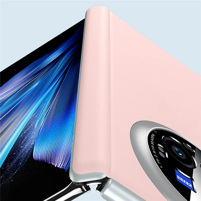 SULADA For vivo X Fold3 Pro Magnetic Case Leather+PC Folding Phone Cover with Spring Hinge - Pink - 7