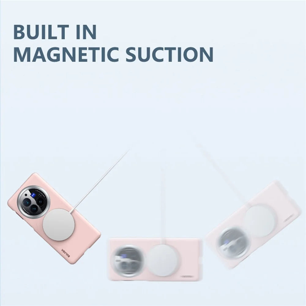 SULADA For vivo X Fold3 Case Leather+PC Magnetic Phone Cover with Rebound Hinge - Pink - 2